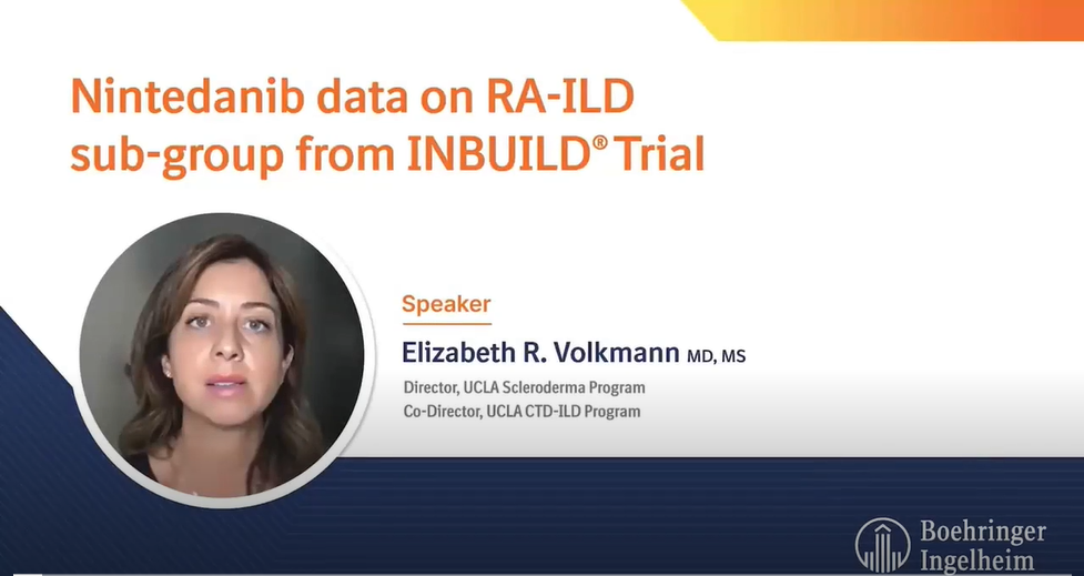 Nintedanib efficacy in RA-ILD from INBUILD subgroup analysis by Dr. E. Volkmann